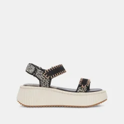 DEBRA SANDALS BLACK WHITE NUBUCK^Dolce Vita Clearance
