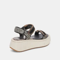 DEBRA SANDALS BLACK WHITE NUBUCK^Dolce Vita Clearance