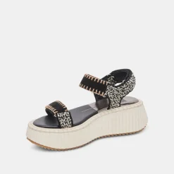 DEBRA SANDALS BLACK WHITE NUBUCK^Dolce Vita Clearance