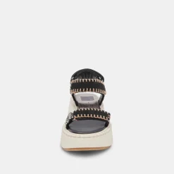 DEBRA SANDALS BLACK WHITE NUBUCK^Dolce Vita Clearance