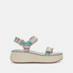 DEBRA SANDALS IVORY MULTI NUBUCK^Dolce Vita New