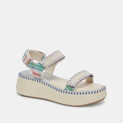DEBRA SANDALS IVORY MULTI NUBUCK^Dolce Vita New