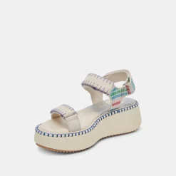 DEBRA SANDALS IVORY MULTI NUBUCK^Dolce Vita New