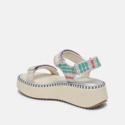 DEBRA SANDALS IVORY MULTI NUBUCK^Dolce Vita New