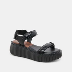 DEBRA SANDALS MIDNIGHT EMBOSSED LEATHER^Dolce Vita Best