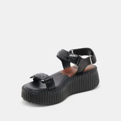 DEBRA SANDALS MIDNIGHT EMBOSSED LEATHER^Dolce Vita Best