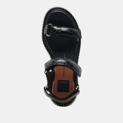 DEBRA SANDALS MIDNIGHT EMBOSSED LEATHER^Dolce Vita Best