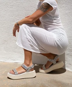 DEBRA SANDALS SILVER DISTRESSED LEATHER^Dolce Vita Clearance