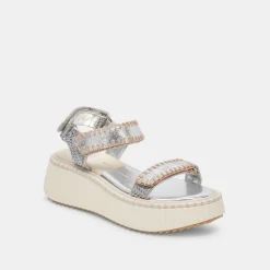 DEBRA SANDALS SILVER DISTRESSED LEATHER^Dolce Vita Clearance