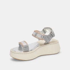 DEBRA SANDALS SILVER DISTRESSED LEATHER^Dolce Vita Clearance
