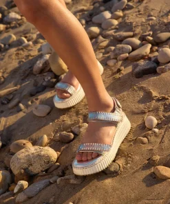 DEBRA SANDALS SILVER DISTRESSED LEATHER^Dolce Vita Clearance