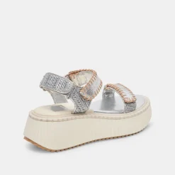 DEBRA SANDALS SILVER DISTRESSED LEATHER^Dolce Vita Clearance