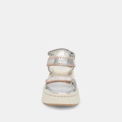 DEBRA SANDALS SILVER DISTRESSED LEATHER^Dolce Vita Clearance