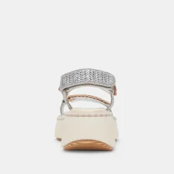 DEBRA SANDALS SILVER DISTRESSED LEATHER^Dolce Vita Clearance