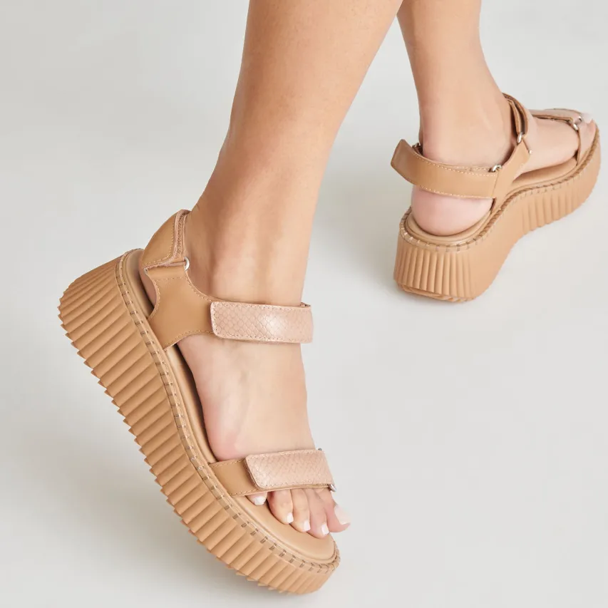 DEBRA SANDALS TOFFEE EMBOSSED LEATHER^Dolce Vita Online