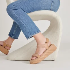 DEBRA SANDALS TOFFEE EMBOSSED LEATHER^Dolce Vita Online