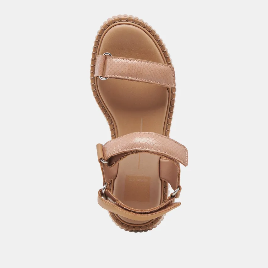DEBRA SANDALS TOFFEE EMBOSSED LEATHER^Dolce Vita Online