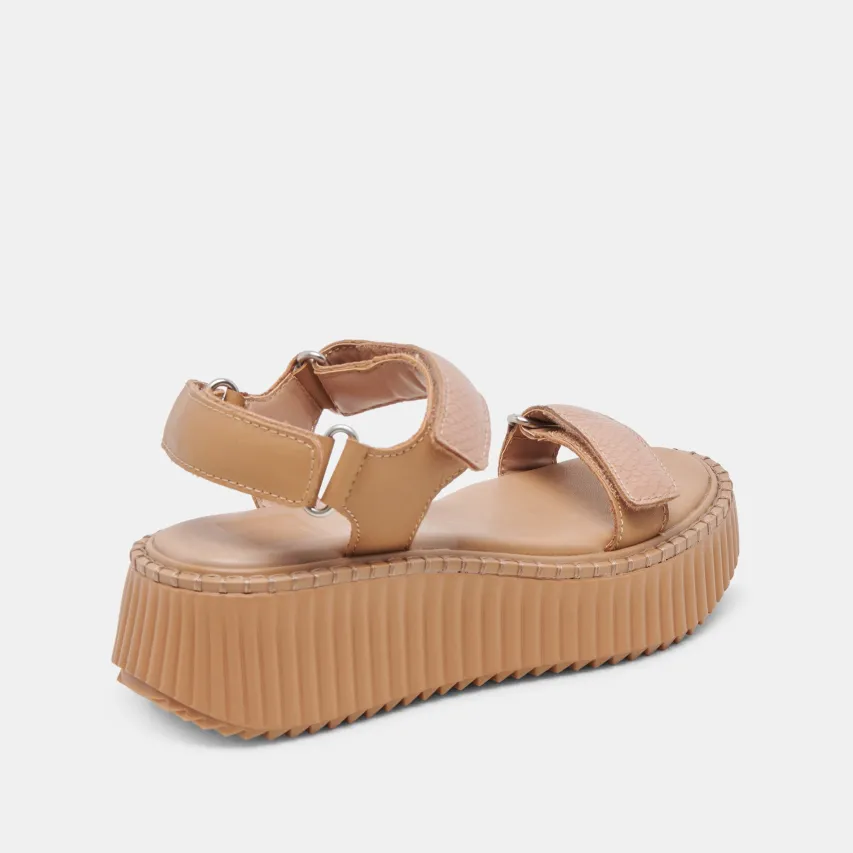 DEBRA SANDALS TOFFEE EMBOSSED LEATHER^Dolce Vita Online