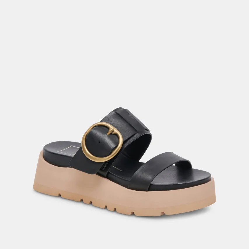 DEX SANDALS BLACK LEATHER^Dolce Vita New