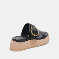DEX SANDALS BLACK LEATHER^Dolce Vita New