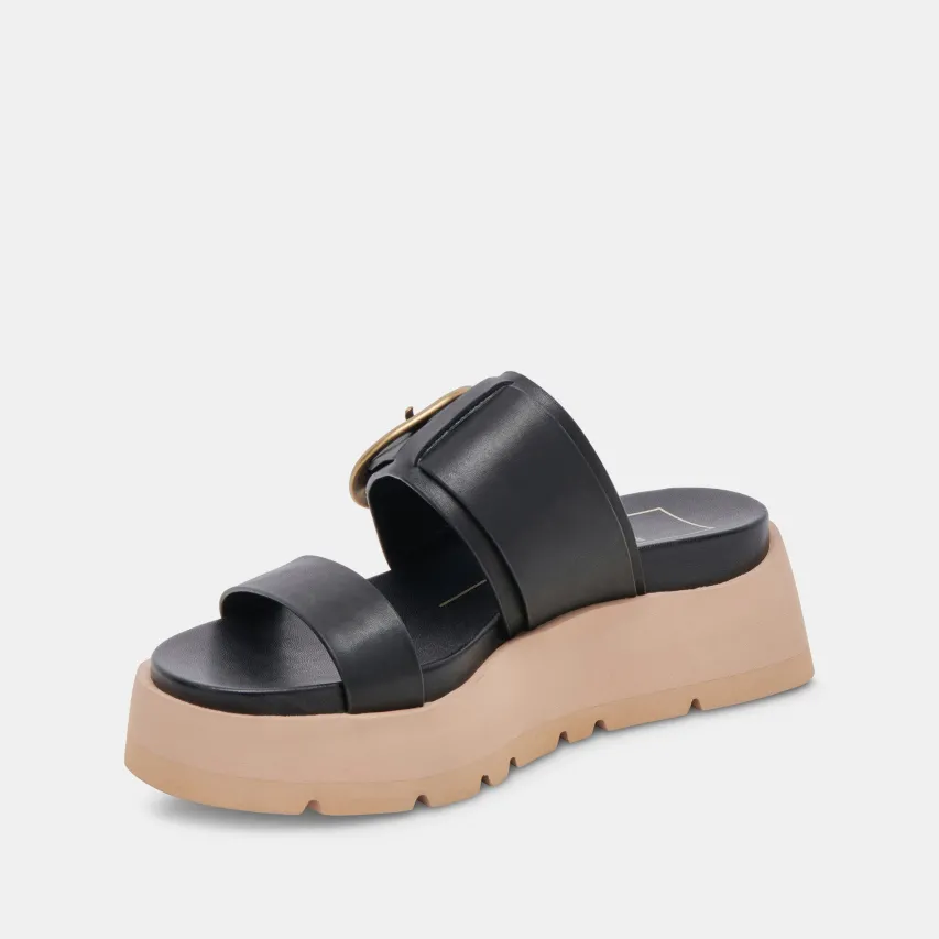 DEX SANDALS BLACK LEATHER^Dolce Vita New