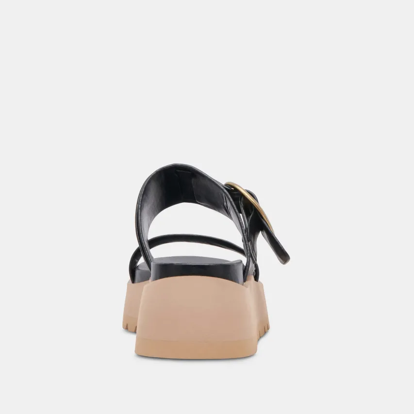 DEX SANDALS BLACK LEATHER^Dolce Vita New