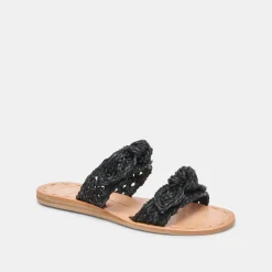 DINAH WIDE SANDALS ONYX RAFFIA^Dolce Vita Fashion