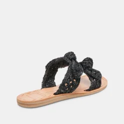 DINAH WIDE SANDALS ONYX RAFFIA^Dolce Vita Fashion