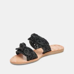 DINAH WIDE SANDALS ONYX RAFFIA^Dolce Vita Fashion