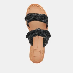DINAH WIDE SANDALS ONYX RAFFIA^Dolce Vita Fashion