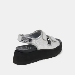 DUBAI SANDALS SILVER DISTRESSED LEATHER^Dolce Vita Outlet