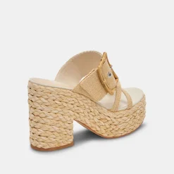EDWINA HEELS LT NATURAL RAFFIA^Dolce Vita Best