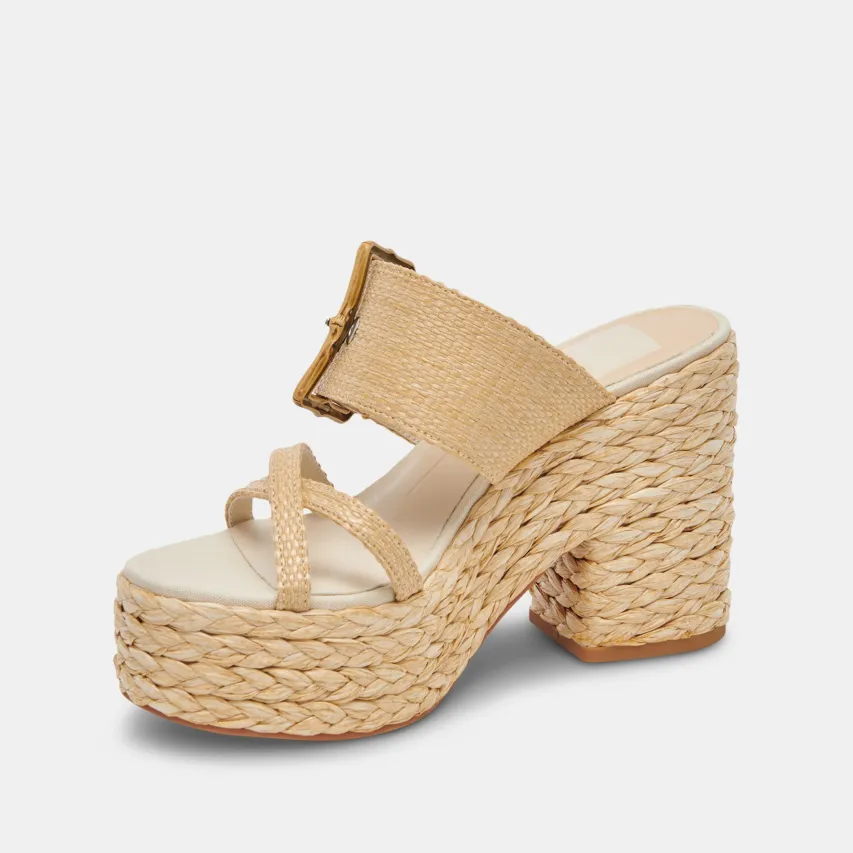 EDWINA HEELS LT NATURAL RAFFIA^Dolce Vita Best