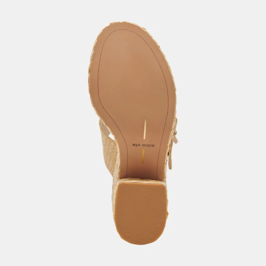 EDWINA HEELS LT NATURAL RAFFIA^Dolce Vita Best