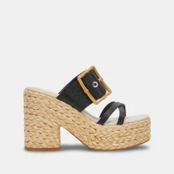 EDWINA HEELS ONYX RAFFIA^Dolce Vita Online
