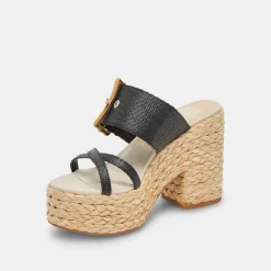 EDWINA HEELS ONYX RAFFIA^Dolce Vita Online