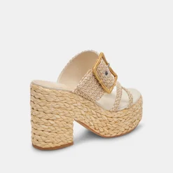 EDWINA HEELS WHITE NATURAL RAFFIA^Dolce Vita Sale
