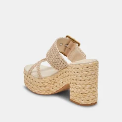 EDWINA HEELS WHITE NATURAL RAFFIA^Dolce Vita Sale