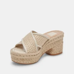 ELDORA HEELS NATURAL WHITE RAFFIA^Dolce Vita Clearance