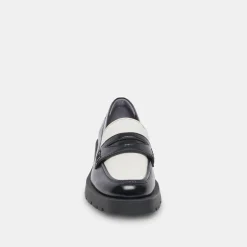 ELIAS WIDE FLATS BLACK WHITE CRINKLE PATENT^Dolce Vita Discount