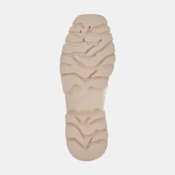 ELIAS WIDE FLATS IVORY EMBOSSED LEATHER^Dolce Vita Best