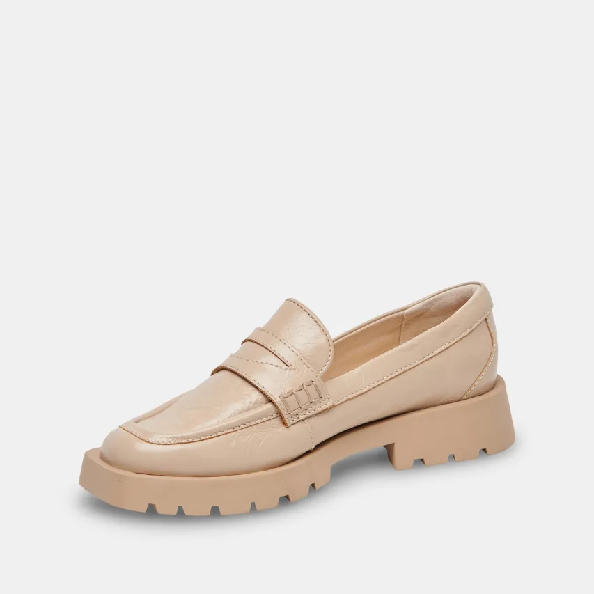 ELIAS WIDE FLATS SESAME CRINKLE PATENT^Dolce Vita Fashion