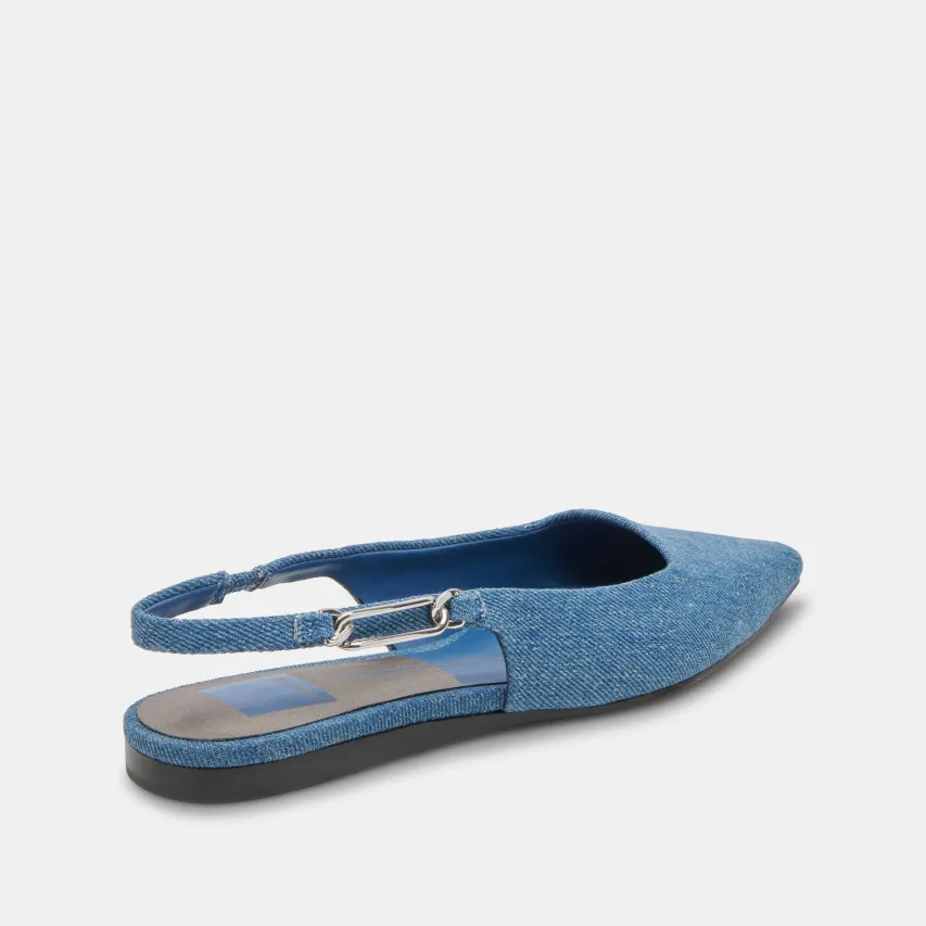ELLEY FLATS BLUE DENIM^Dolce Vita Fashion