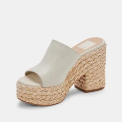 ELORA HEELS IVORY LEATHER^Dolce Vita Hot