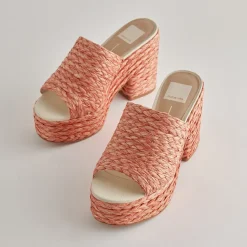 ELORA HEELS ORANGE RAFFIA^Dolce Vita Outlet