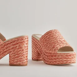 ELORA HEELS ORANGE RAFFIA^Dolce Vita Outlet
