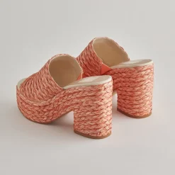 ELORA HEELS ORANGE RAFFIA^Dolce Vita Outlet