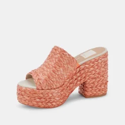 ELORA HEELS ORANGE RAFFIA^Dolce Vita Outlet