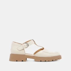 EMILIO FLATS CREAM CRINKLE PATENT LEATHER^Dolce Vita Hot