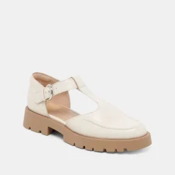 EMILIO FLATS CREAM CRINKLE PATENT LEATHER^Dolce Vita Hot